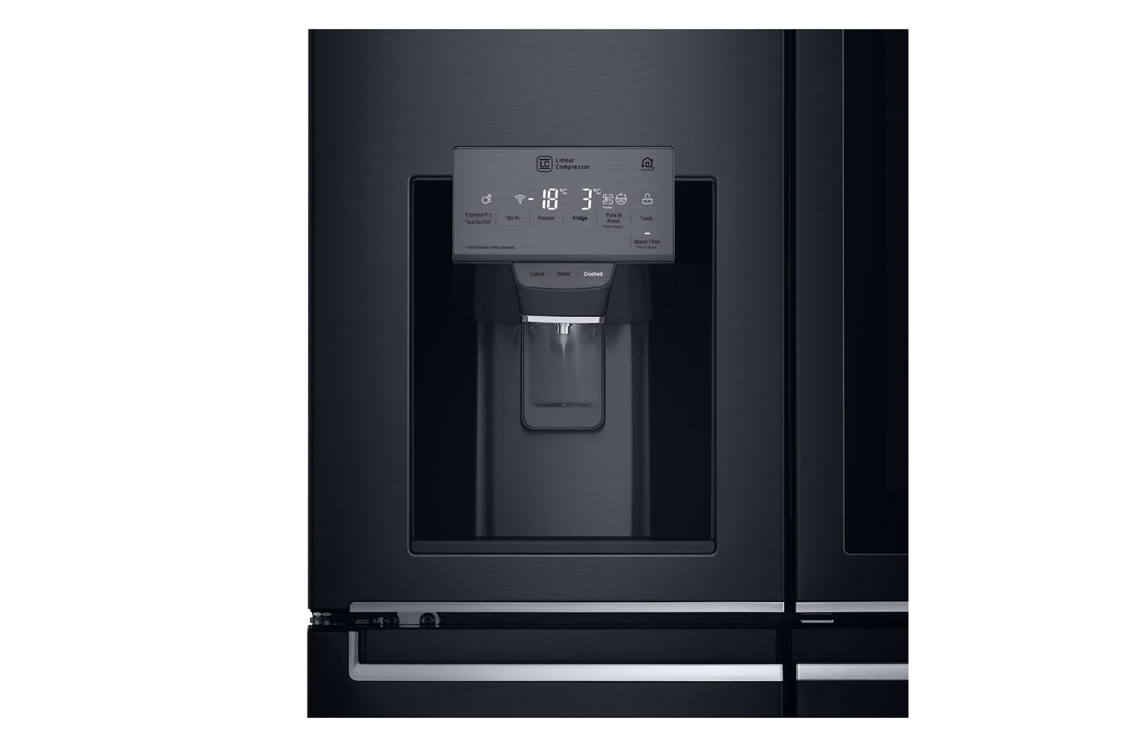 LG 910L French Door Fridge, with InstaView Door-in-Door®, in Matte Black Stainless Steel, GF-V910MBSL